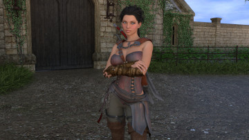 Картинка 3д+графика люди+ people взгляд оружие фон девушка