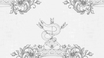 Картинка векторная+графика животные+ animals змея цветы фон лепестки