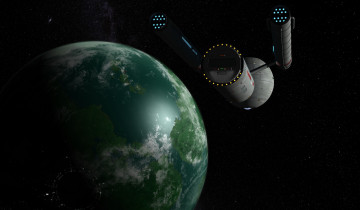 Картинка космос арт космический корабль полет вселенная планета