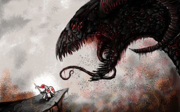 Картинка фэнтези существа арт рыцарь монстр