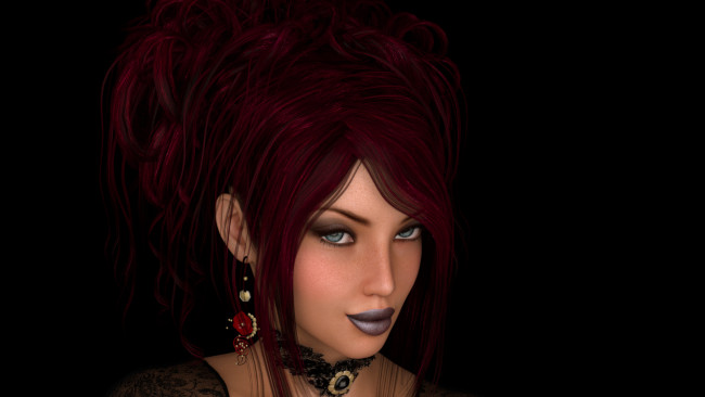 Обои картинки фото 3д графика, портрет , portraits, фон, взгляд, девушка