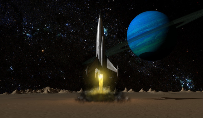 Обои картинки фото космос, арт, космический, корабль, полет, вселенная, планета