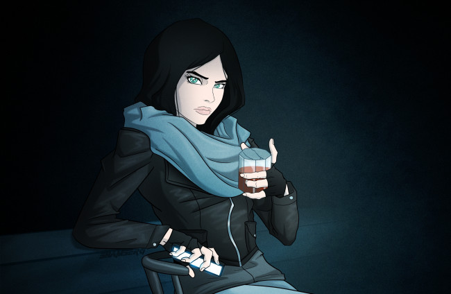 Обои картинки фото рисованное, кино, jessica, jones, netflix, marvel, девушка, арт, сериал, детектив