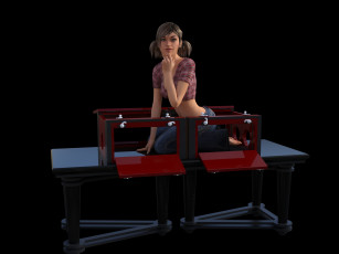 обоя 3д графика, люди , people, фон, взгляд, девушка