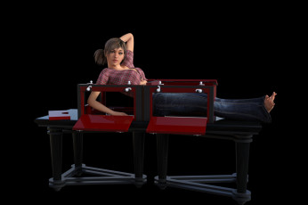 обоя 3д графика, люди , people, девушка, взгляд, фон