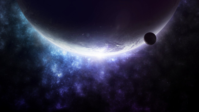 Обои картинки фото космос, арт, звезды, галактика, вселенная, планеты