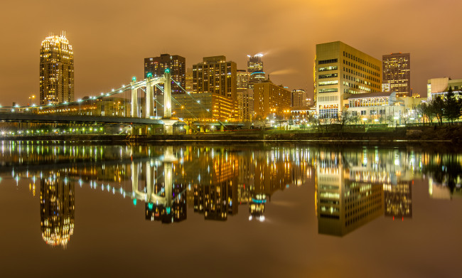 Обои картинки фото города, - огни ночного города, побережье