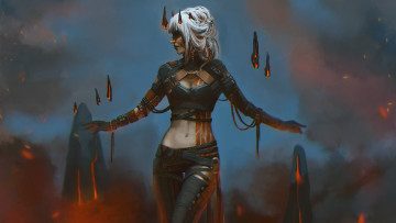 Картинка фэнтези девушки девушка униформа фон