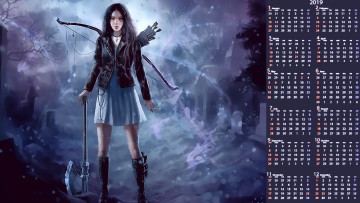 Картинка календари фэнтези лук оружие девушка