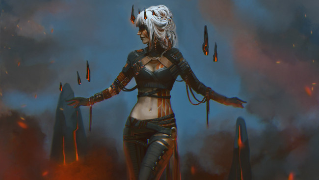 Обои картинки фото фэнтези, девушки, девушка, униформа, фон