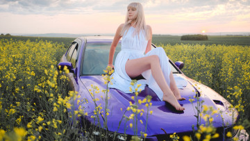 обоя автомобили, -авто с девушками, mitsubishi, galant