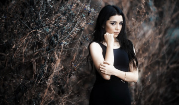 Картинка девушки -+брюнетки +шатенки брюнетка черное платье