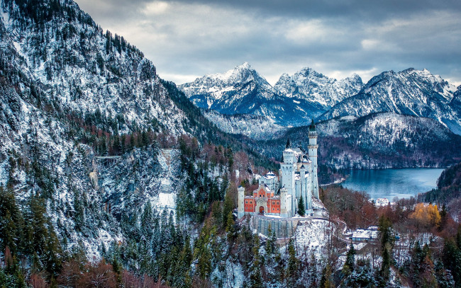 Обои картинки фото neuschwanstein castle, города, замок нойшванштайн , германия, neuschwanstein, castle