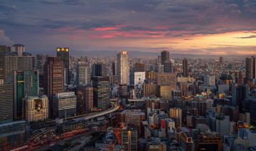 Картинка города осака+ япония осака крупный портовый торговый город остров японского архипелага хонсю современная архитектура кафе закусочные