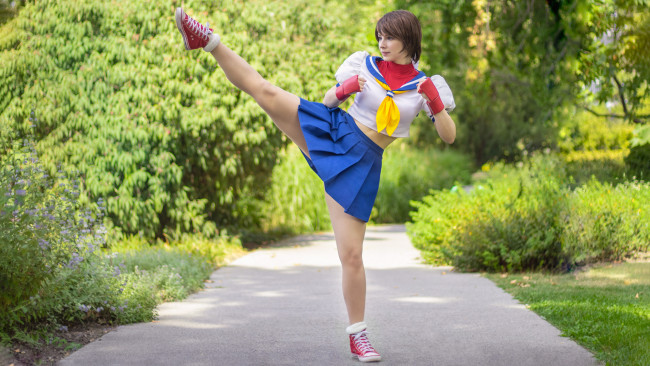 Обои картинки фото девушки, enji night, enji, night, street, fighter