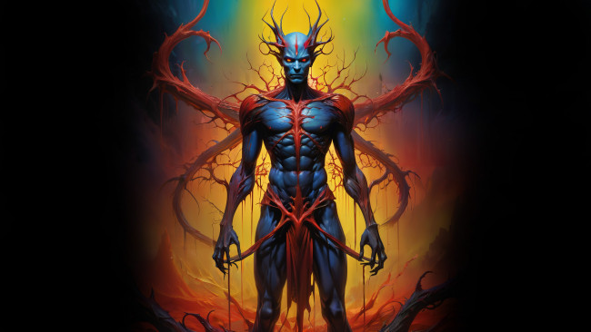 Обои картинки фото фэнтези, демоны, нейросети, графика, нейроарт, ai, art, нейронные, сети, рисунки, нейро, искусство, нейрографика, graphics, neuroart, neural, networks, drawings, neuro, neurography