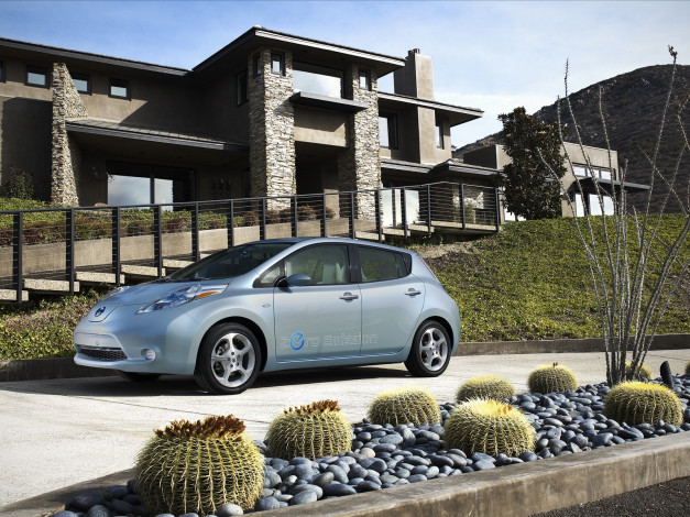 Обои картинки фото nissan, leaf, автомобили, datsun