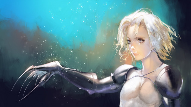 Обои картинки фото аниме, weapon, blood, technology