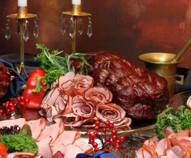 Картинка еда мясные блюда нарезка ветчина