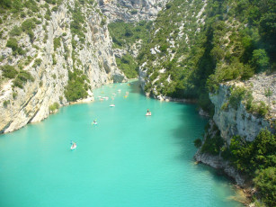 Картинка каньон verdon франция природа реки озера река байдарки