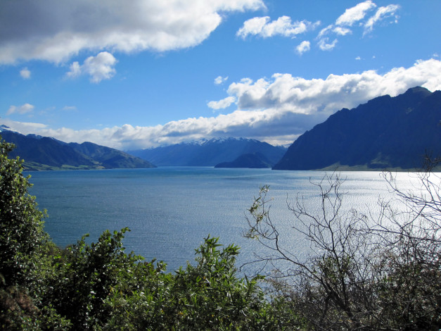 Обои картинки фото природа, реки, озера, небо, река, горы, new, zealand