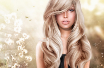 Картинка 3д графика portraits портрет блондинка