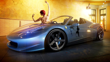Картинка ferrari 458 italia автомобили авто девушками спортивные гоночные s p a италия