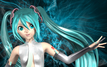 обоя 3д, графика, anime, аниме, девушка, вокалоид