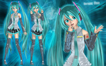 Картинка 3д графика anime аниме девушки вокалоид