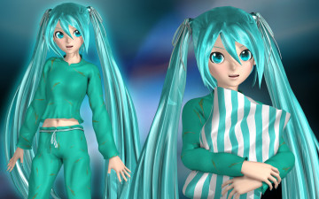 Картинка 3д графика anime аниме девушки вокалоид