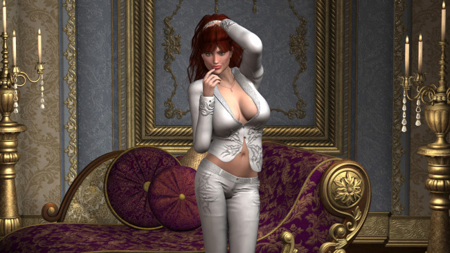 Обои картинки фото 3д, графика, people, люди, девушка, зеркало