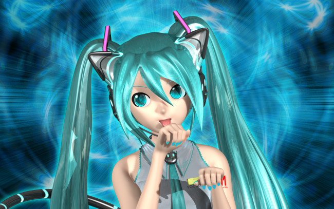 Обои картинки фото 3д, графика, anime, аниме, девушка, вокалоид