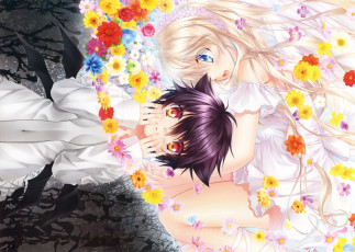 Картинка аниме ангелы +демоны девушки