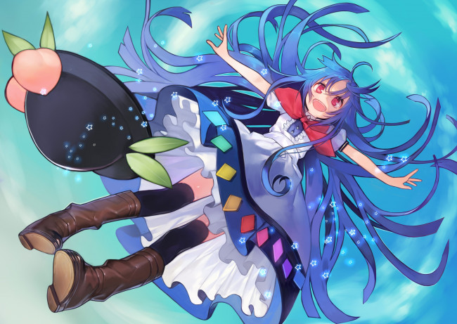 Обои картинки фото аниме, touhou, hinanawi, tenshi