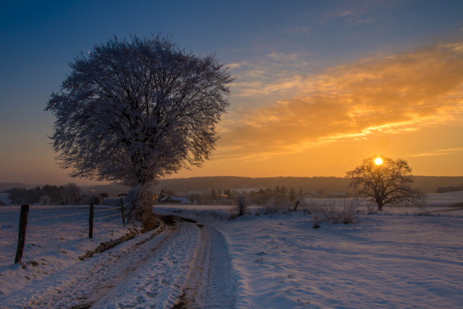 Обои картинки фото природа, дороги, рассвет