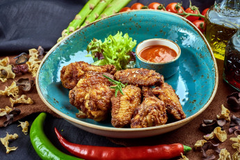 Картинка еда мясные+блюда курица соус помидоры томаты