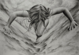 Картинка рисованное люди подъём фон девушка