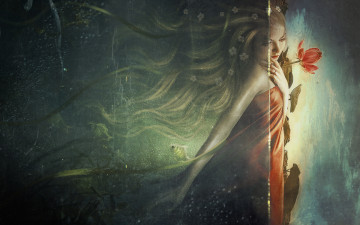 Картинка фэнтези девушки девушка фон цветок