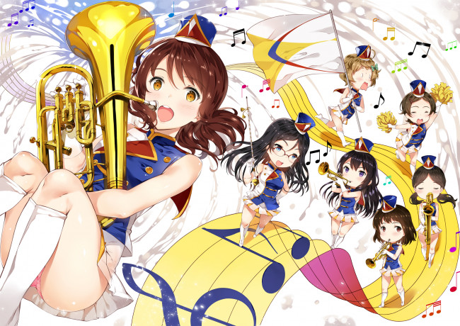 Обои картинки фото аниме, hibike euphonium, девушки