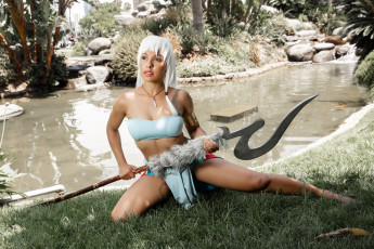 Картинка девушки -+креатив +косплей девушка фон оружие речка briana utahime