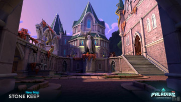 Картинка видео+игры paladins здания статуя двор