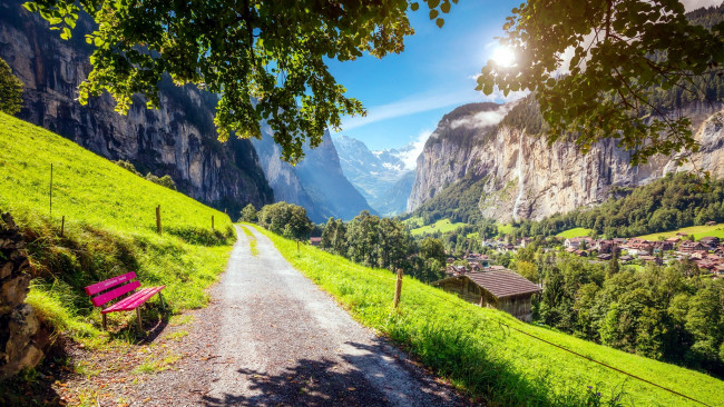 Обои картинки фото lauterbrunnen, switzerland, города, лаутербруннен , швейцария