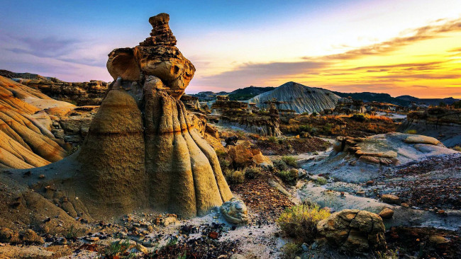 Обои картинки фото makoshika state park, montana, природа, горы, makoshika, state, park