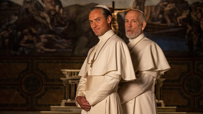 Обои картинки фото the new pope , сериал 2019-2020, кино фильмы, -unknown , другое, новый, папа, сериал, драма, jude, law, john, malkovich