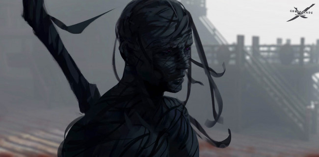 Обои картинки фото фэнтези, _ghost blade ,  призрачный клинок, мумия, клинок