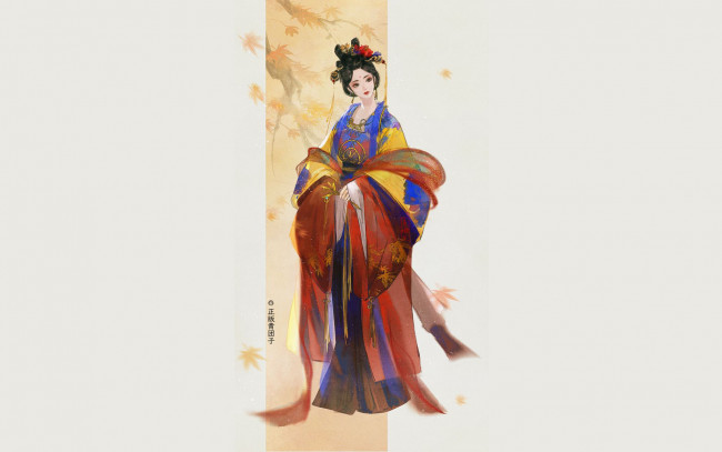 Обои картинки фото рисованное, люди, девушка, наряд