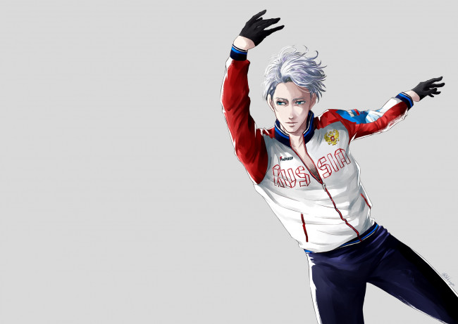 Обои картинки фото аниме, yuri on ice, юрий, на, льду