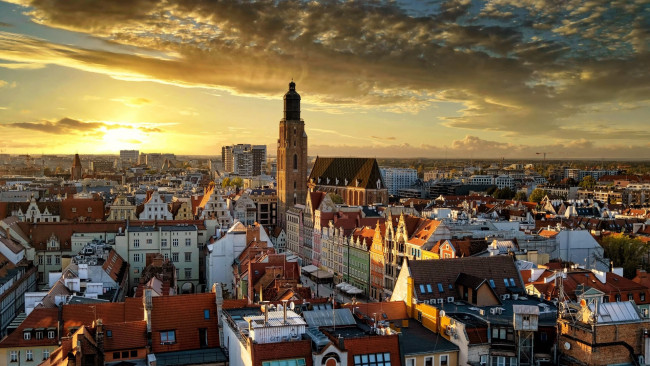 Обои картинки фото города, вроцлав , польша, панорама