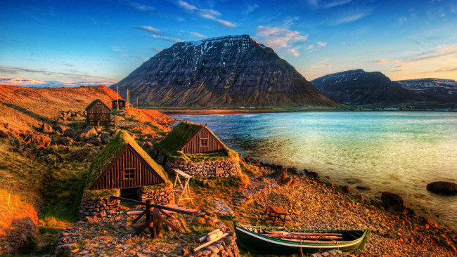 Обои картинки фото isafjordur, iceland, корабли, лодки,  шлюпки