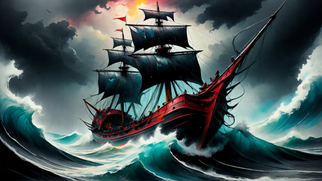 Обои картинки фото фэнтези, корабли, нейросети, графика, нейроарт, ai, art, нейронные, сети, рисунки, нейро, искусство, нейрографика, graphics, neuroart, neural, networks, drawings, neuro, neurography